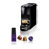 Krups Nespresso Essenza Mini XN1108 - Cafetera monodosis de cápsulas Nespresso, compacta, 2 programas de café,19 bares, apagado automático, color negra, incluye kit bienvenida