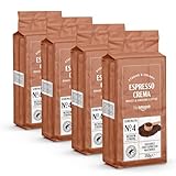 by Amazon Café molido Natural Espresso Crema, 250 g (Paquete de 4), tueste claro - Certificado por Rainforest Alliance