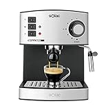 Solac CE4480 Espresso 19 Bar - Cafetera espresso de 19 Bares con vaporizador, 850 W, 1.6 litros, bandeja calienta tazas, apagado automático, acero inoxidable