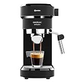 Cecotec cafetera Espresso Cafelizzia 790 Black para espressos y Cappuccino. Sistema de rápido Calentamiento, 20 Bares, Modo Auto para 1 y 2 cafés, vaporizador orientable,depósito 1,2 litros